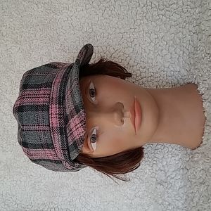 90's Plaid Cadet Hat!! CLEAN!! Wool Blend!